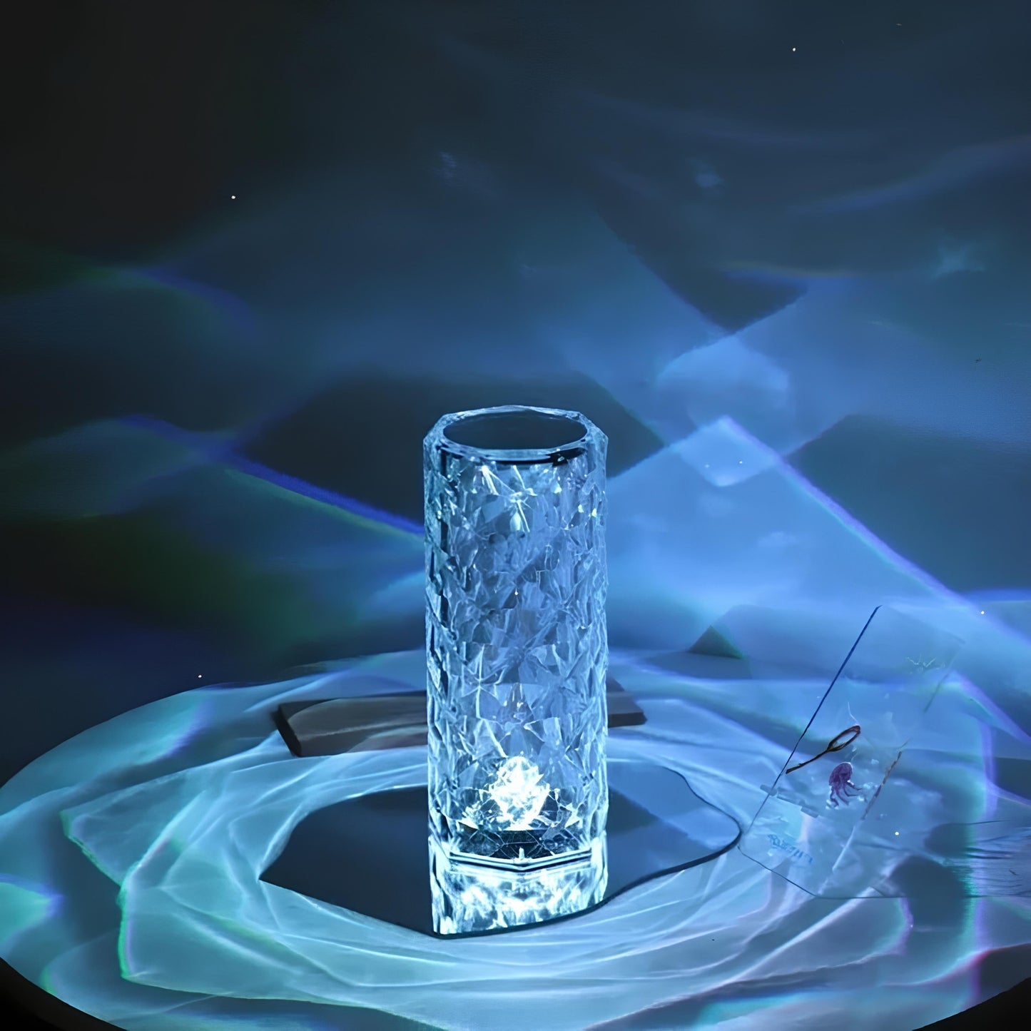 LumiCrystal – Kristall Tischlampe Touch & 16 Farben mit Fernbedienung