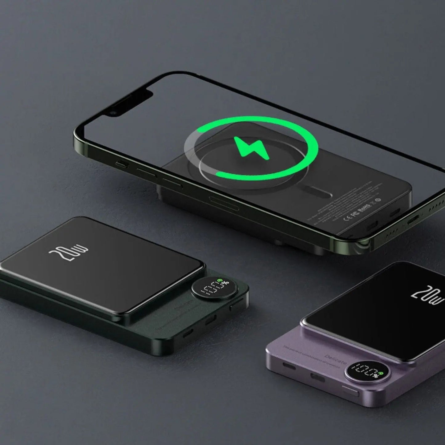 Powerbank Slim, kabelloses Magnet-Ladegerät, tragbar