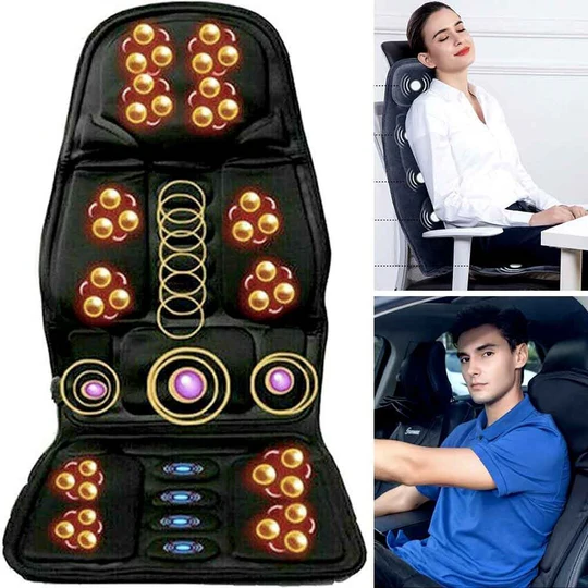 Loopstep | 8 Modi Massagestuhlauflage mit beheiztem Rücken-Nacken-Kissen für Auto & Zuhause