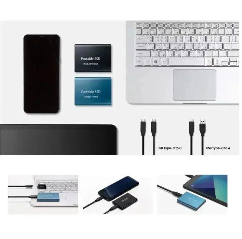 Externe SSD, tragbar, USB-C, Solid State Speicher