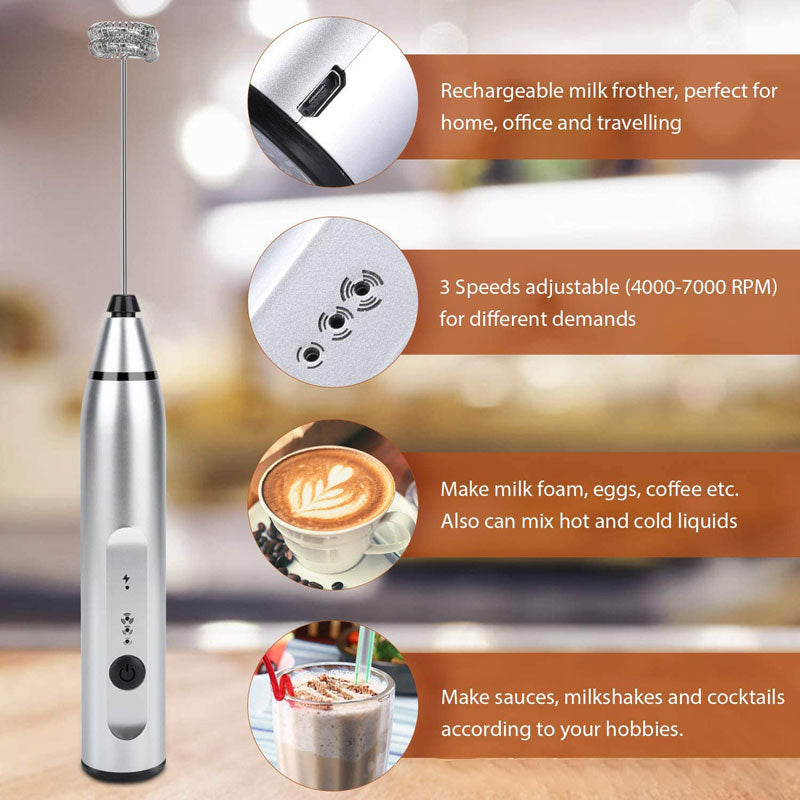 Loopstep | Kabellose Milchaufschäumer Elektrischer Handmixer Mit USB